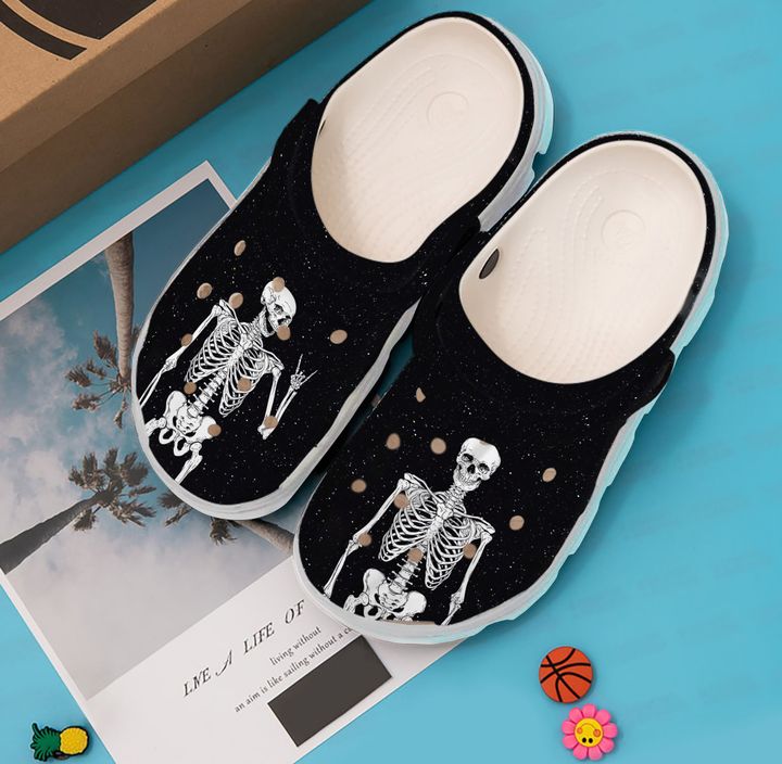 Rad Tech Happy Skeleton Crocs Clog Shoes