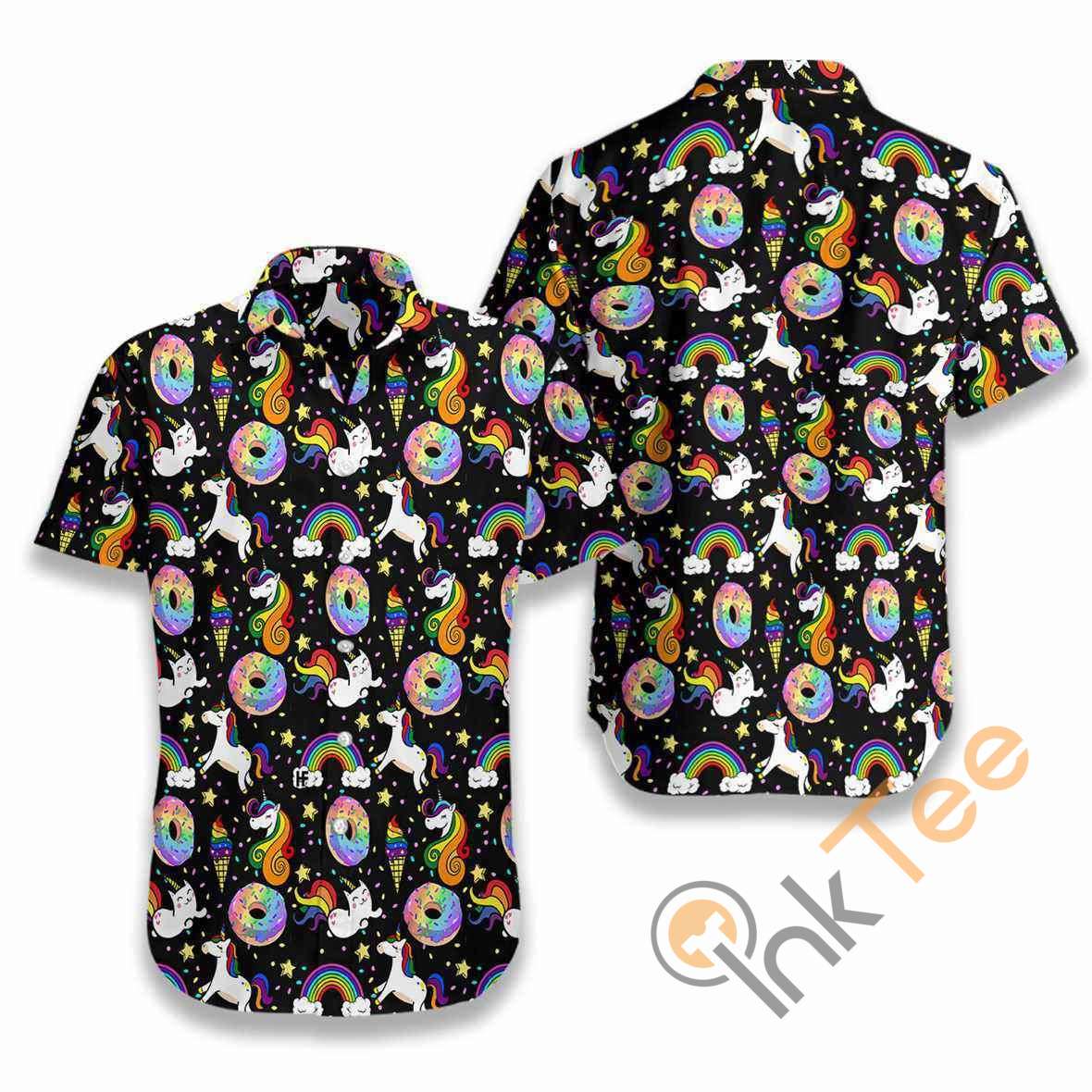 Rainbow Unicorn Kitticorn Hawaiian shirts
