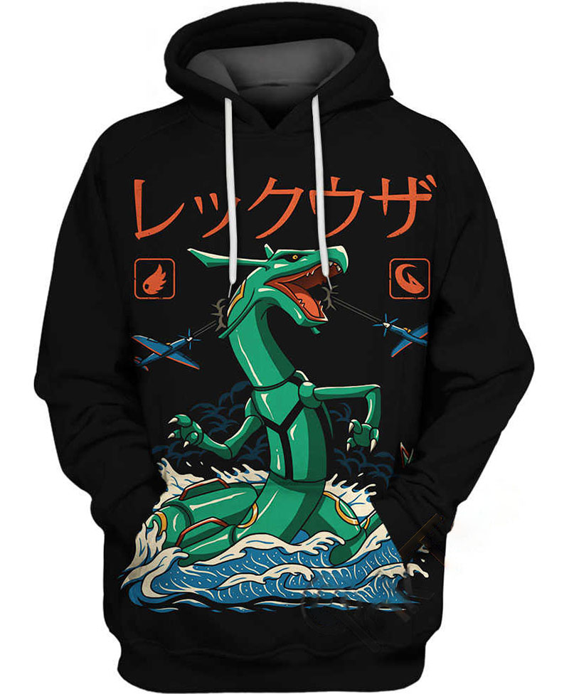 Rayquaza Pokemon Hoodie 3D
