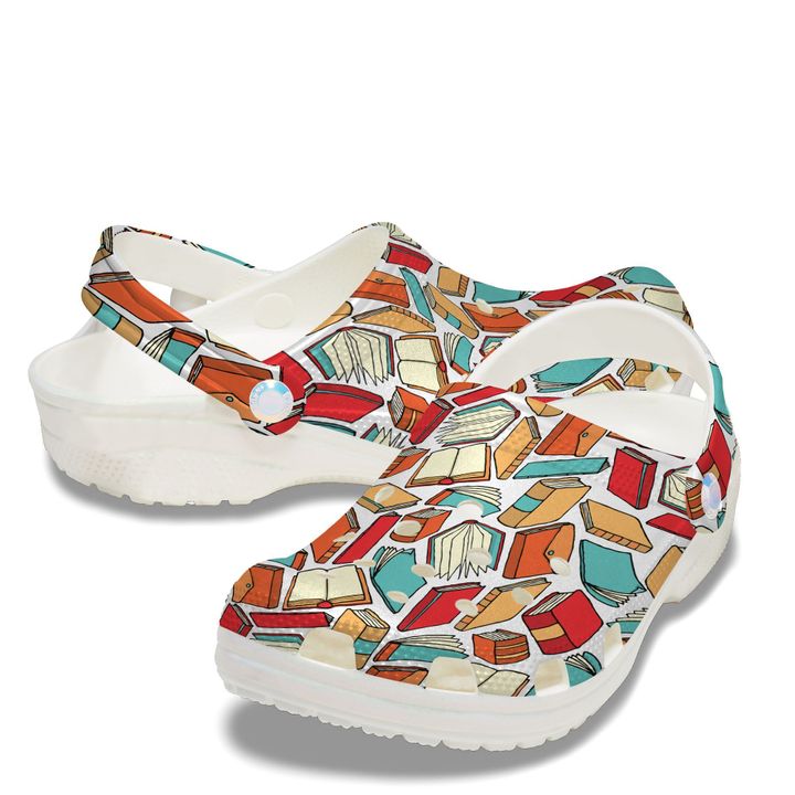 Reading Book Pattern Crocs Clog Shoes
