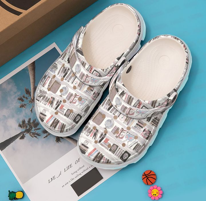Reading Pattern Crocs Clog Shoes