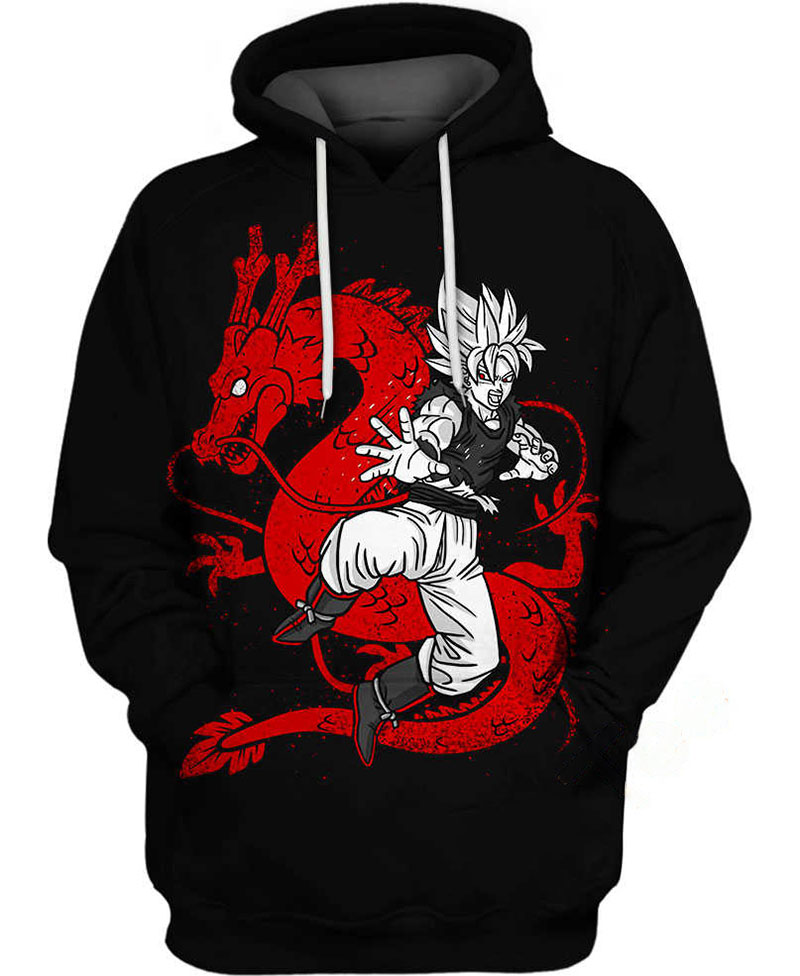 Red And Black Dragon Ball Hoodie 3D