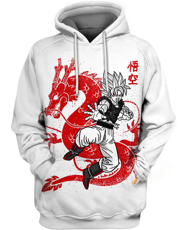 Red And White Dragon Ball Hoodie 3D