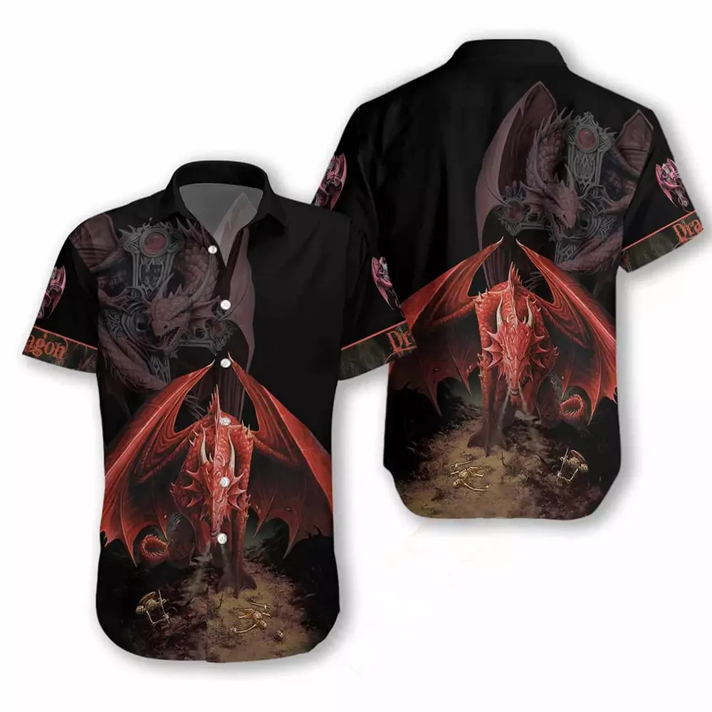 Red Dragon Hawaiian shirts