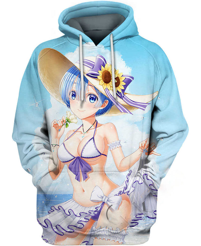 Rem Frilled Bikini Hoodie 3D