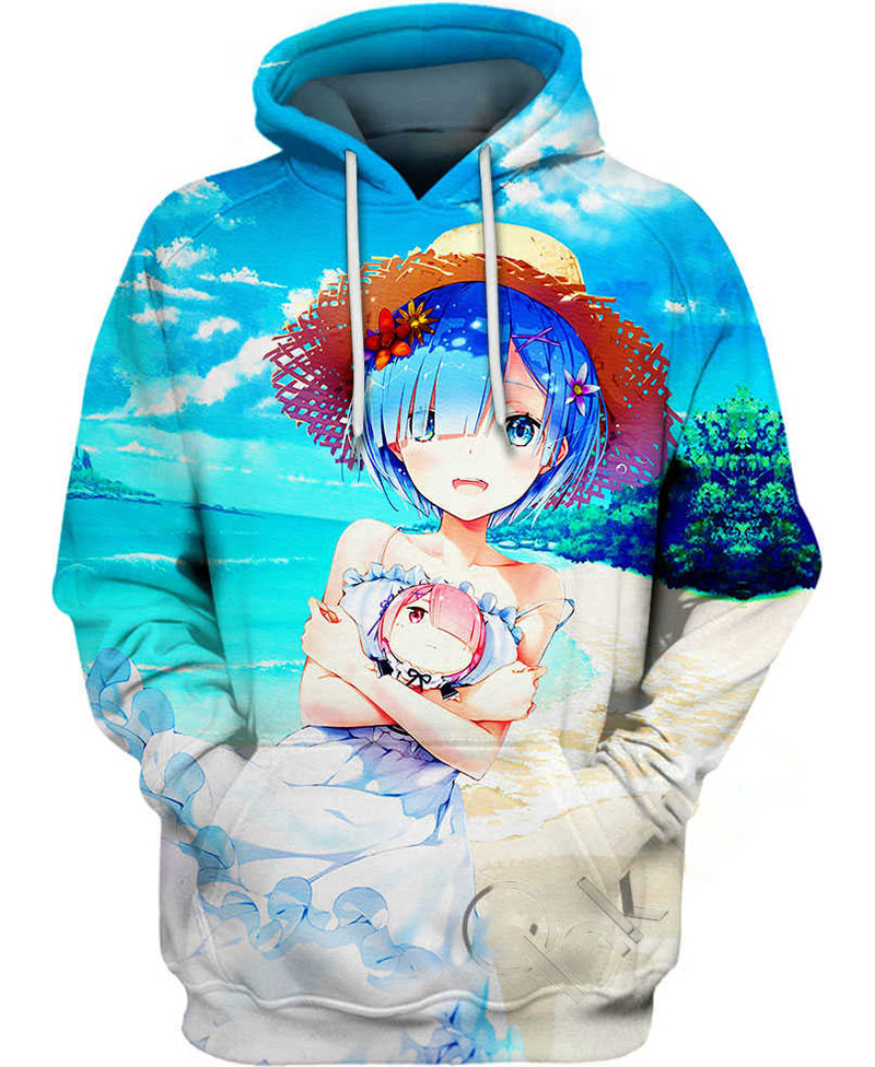 Rem On Beach Hoodie 3D