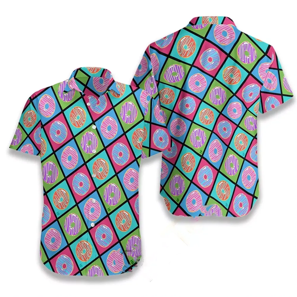 Retro Cute Yummy Donuts Pattern Hawaiian shirts