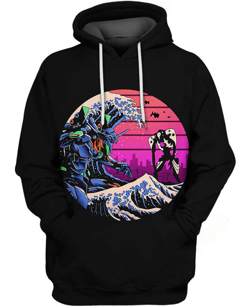 Retro Wave Eva Hoodie 3D