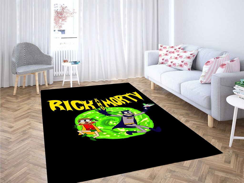 Rick And Morty Batman Robin Living Room Modern Carpet Rug