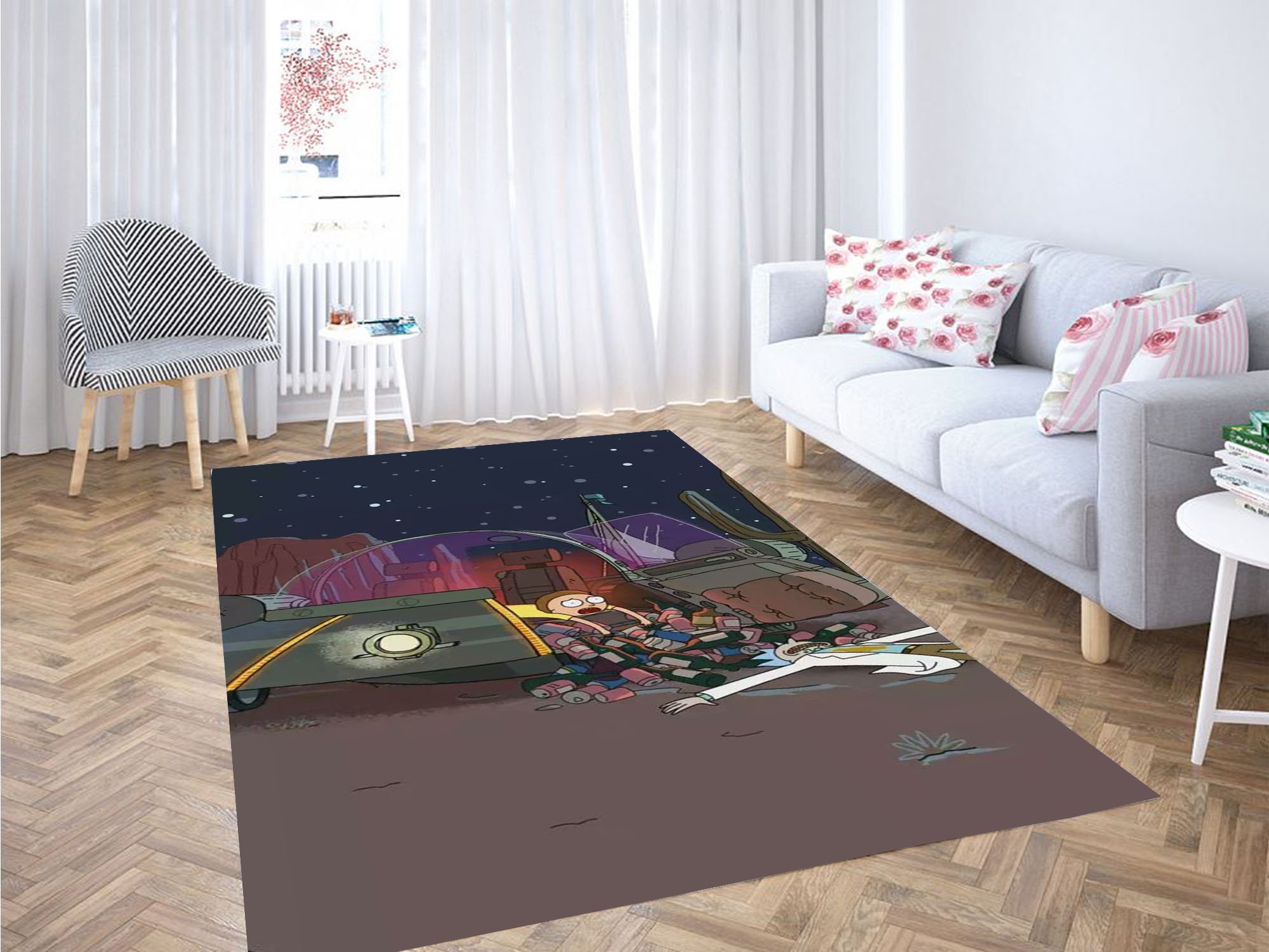 Rick And Morty Night Carpet Rug