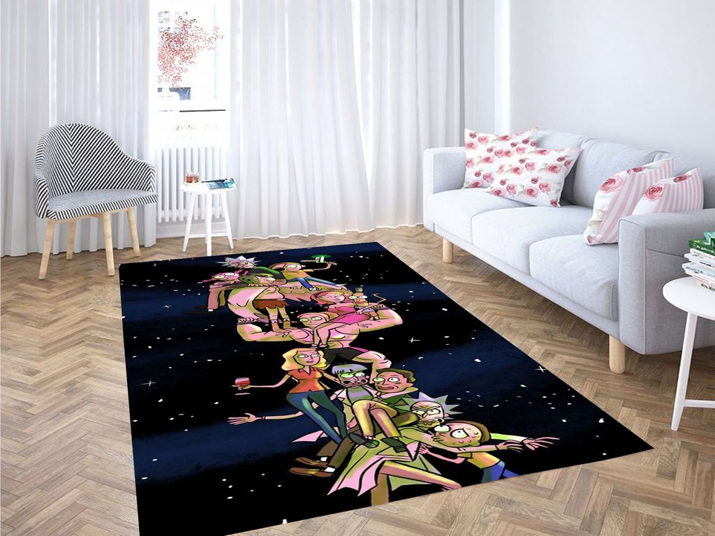 Ricky Y Morty Chicas Wallpaper Living Room Modern Carpet Rug