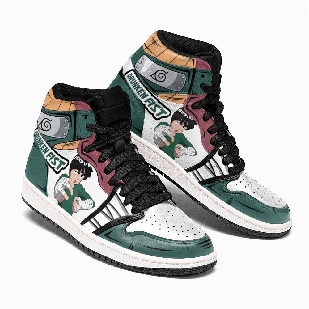Rock Lee Drunken Fist Naruto Custom Anime Air Jordan Shoes