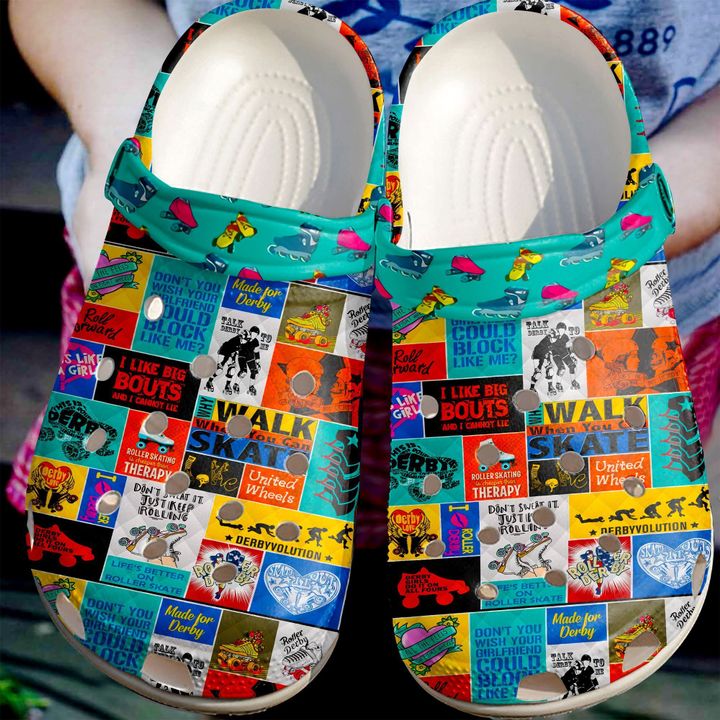 Roller Derby Hit Like A Girl Crocs Clog Shoes