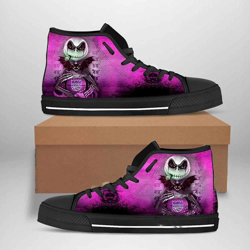 Sacramento Kings Nba Basketball Jack Skellington High Top Shoes
