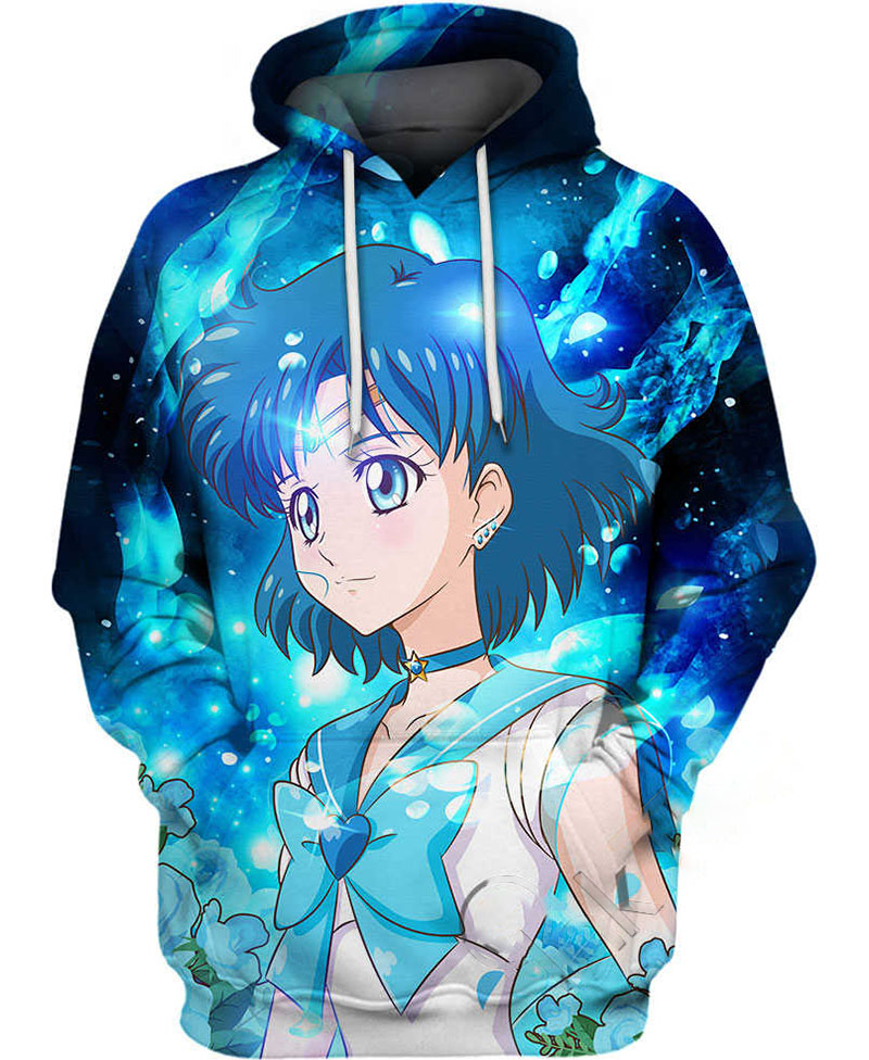 Sailor Mercury Crystal Hoodie 3D