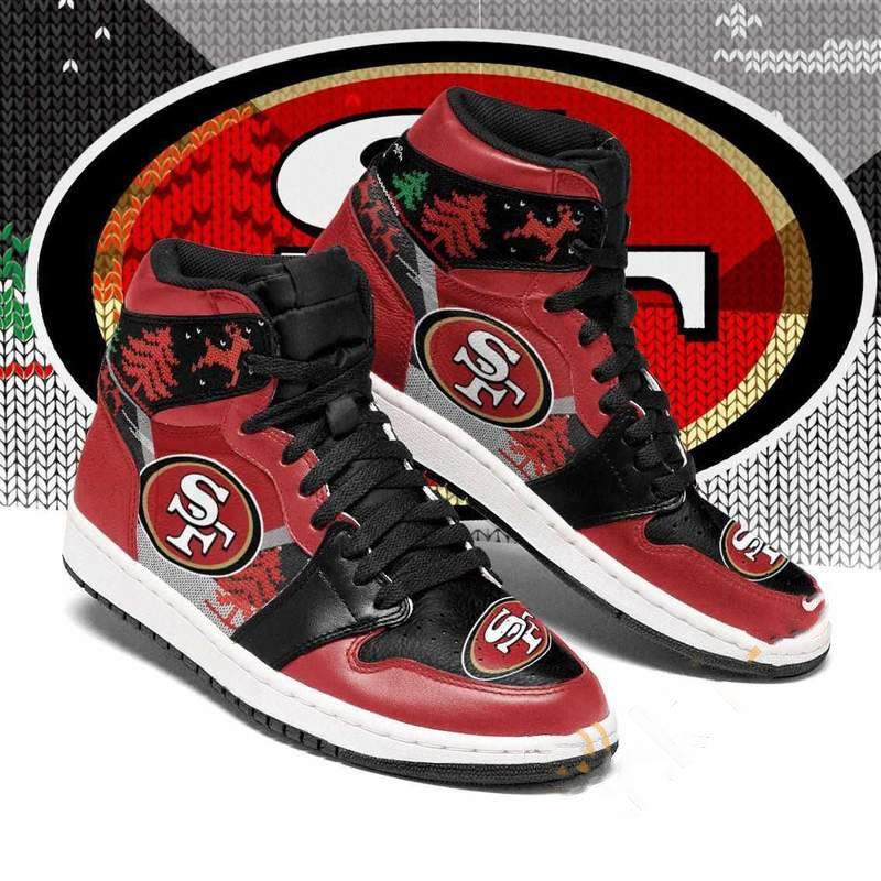 San Francisco 49ers Nfl Football Christmas Custom Air Jordan Shoes