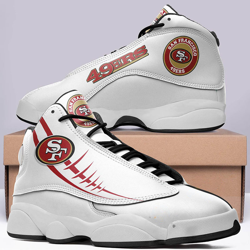 San Francisco 49ers Vintage Nfl Team Logo White Air Jordan Shoes