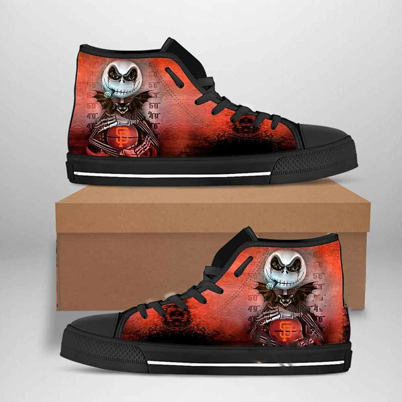 San Francisco Giants Mlb Baseball Jack Skellington High Top Shoes