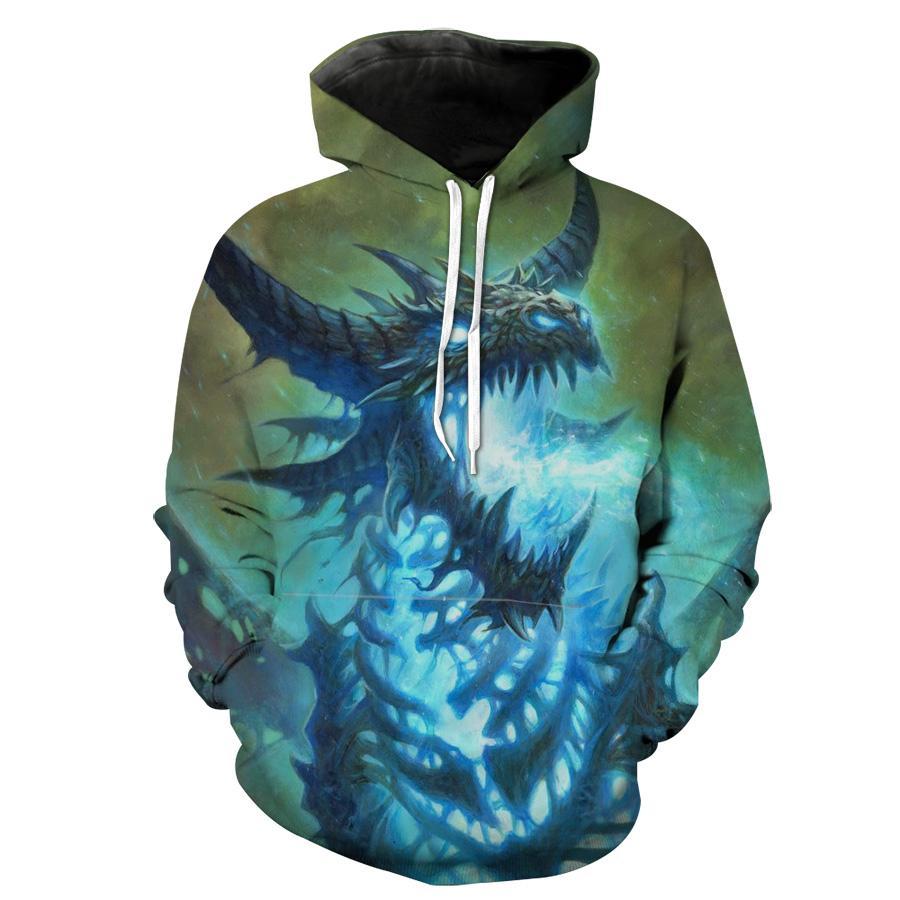Sapphiron Warcraft Sapphiron Undead Dragon Hoodie 3D