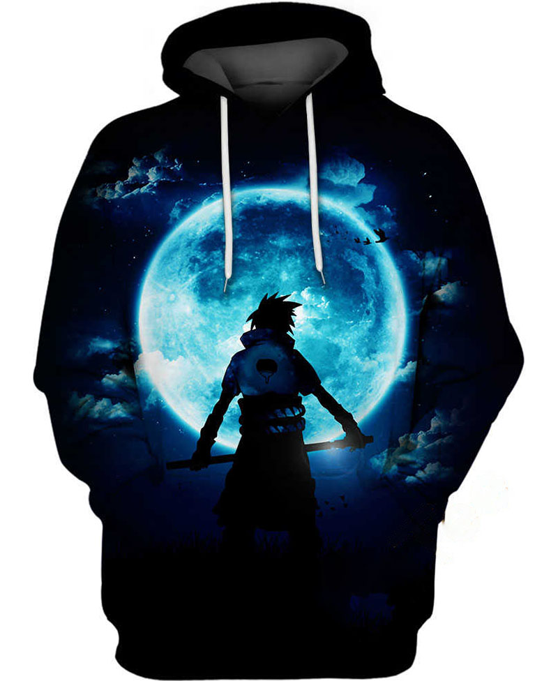Sasuke Full Moon Hoodie 3D