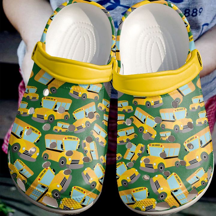 School Bus Driver Yellow Pattern Crocs Clog Shoes