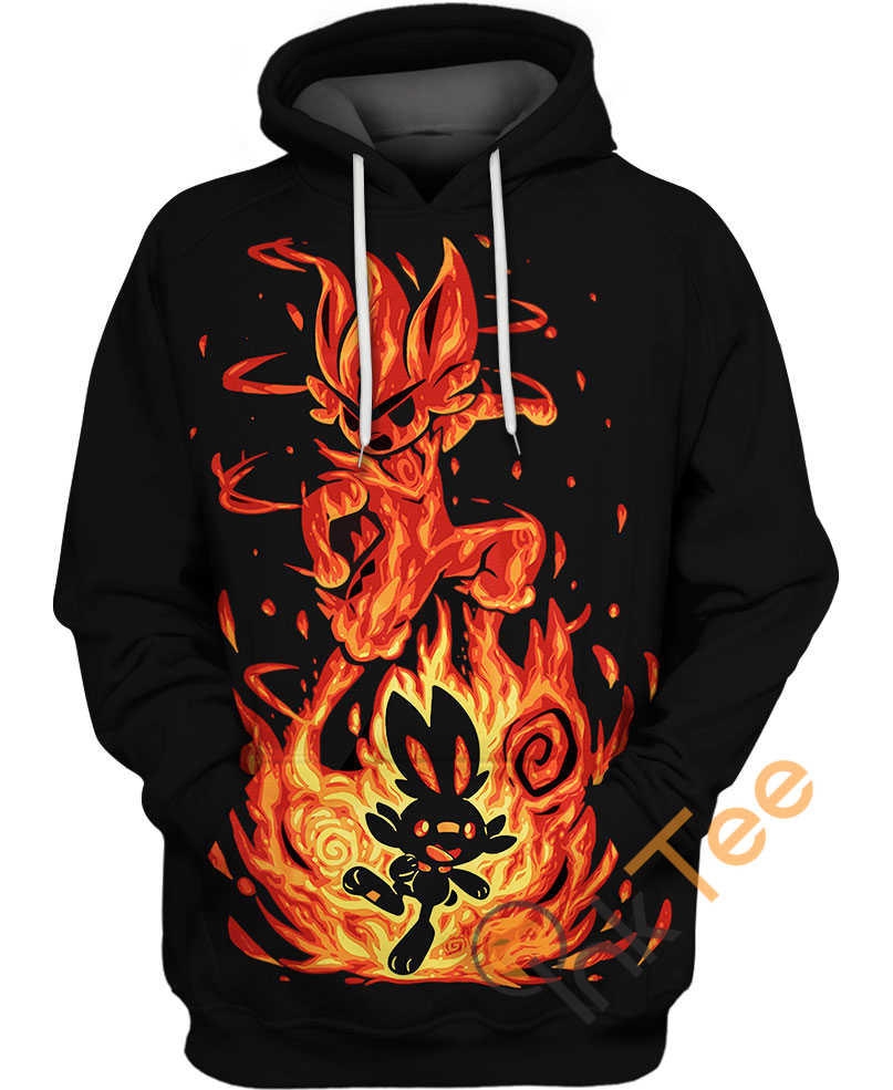 Scorbunny And Cinderace Pokemon Hoodie 3D