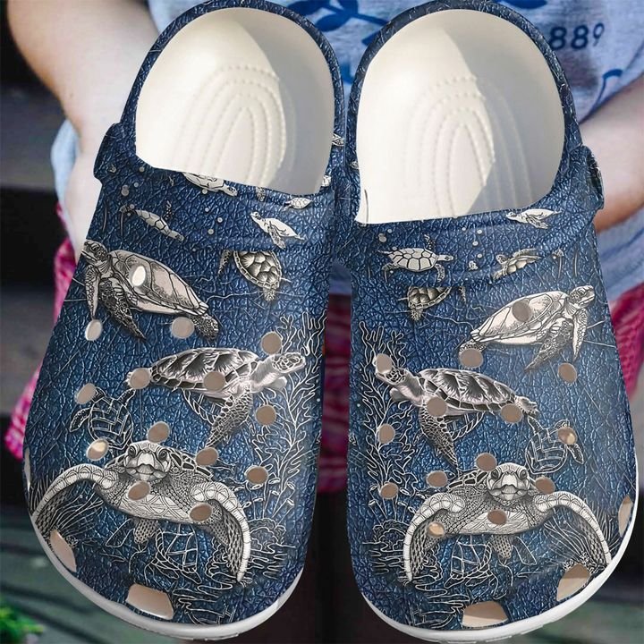 Sea Turtle Deep Blue Crocs Clog Shoes