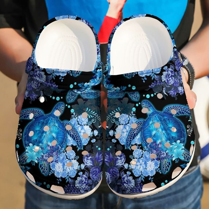 Sea Turtle Floral Turtles Crocs Clog Shoes