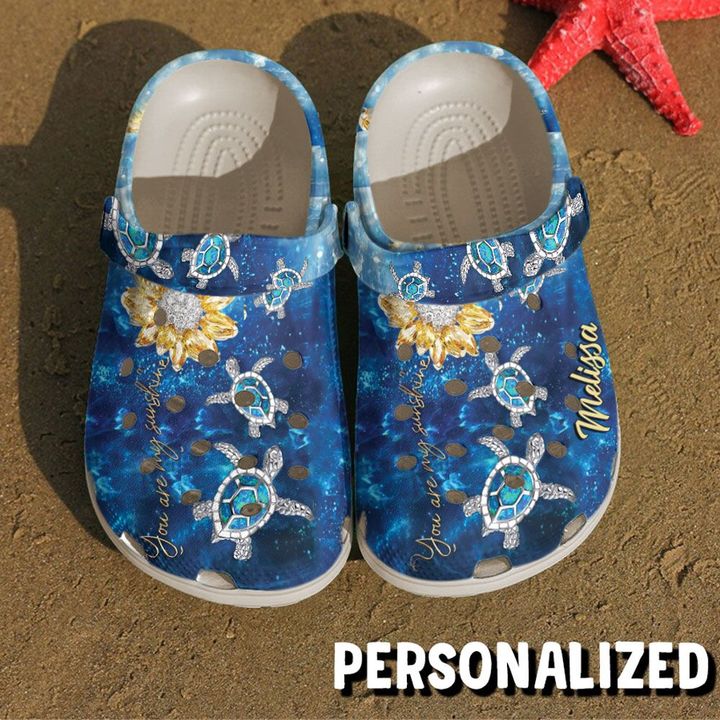 Sea Turtle Personalized You Are My Sunshine Crocs Clog Shoes