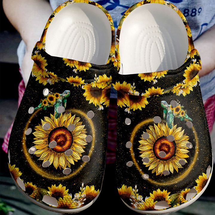 Sea Turtle Sunflower Turtles Crocs Clog Shoes