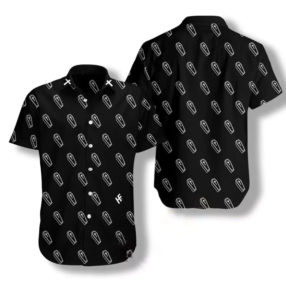 Seamless Coffin Pattern Hawaiian shirts