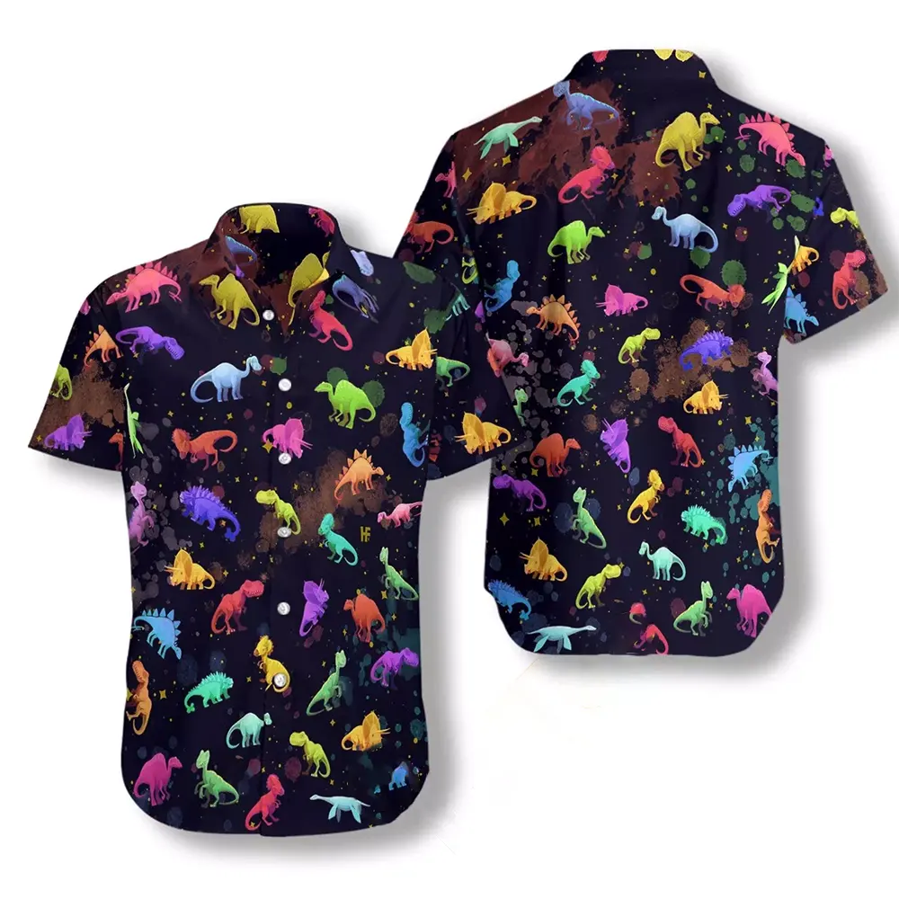 Seamless Dinosaurs Pattern Hawaiian shirts
