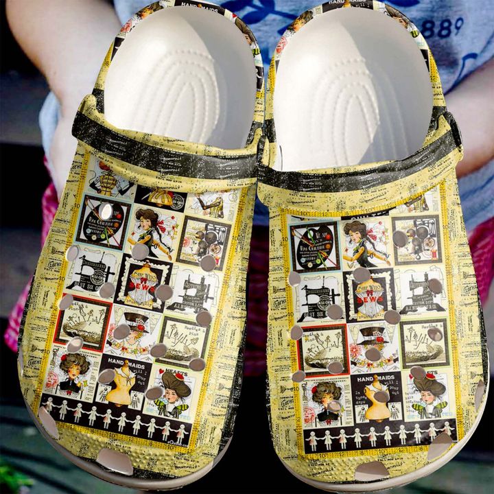 Sewing Lady Crocs Clog Shoes