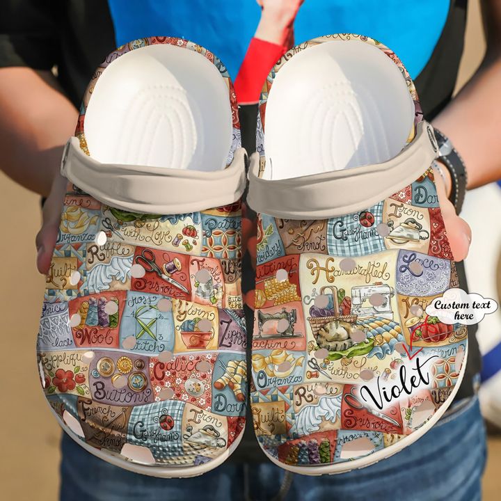 Sewing Personalized Alphabet Crocs Clog Shoes