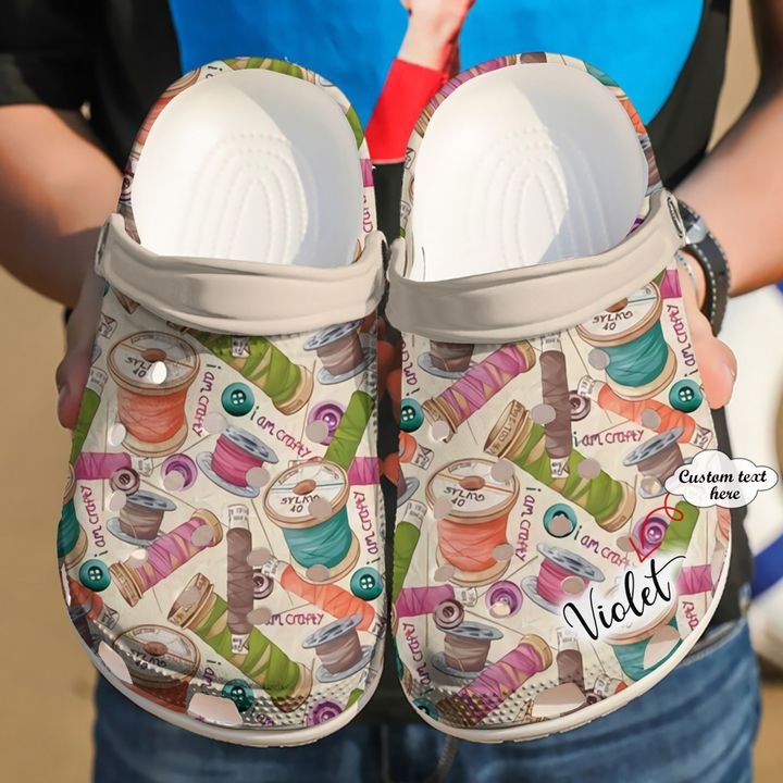 Sewing Personalized I Am Crafty Crocs Clog Shoes
