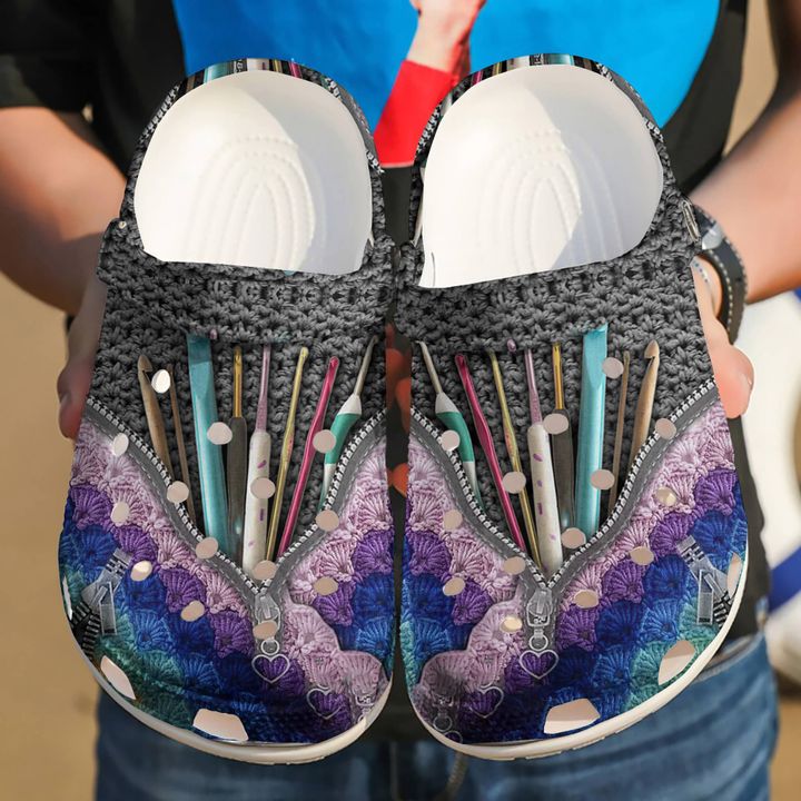 Sewing Zipper Crocs Clog Shoes