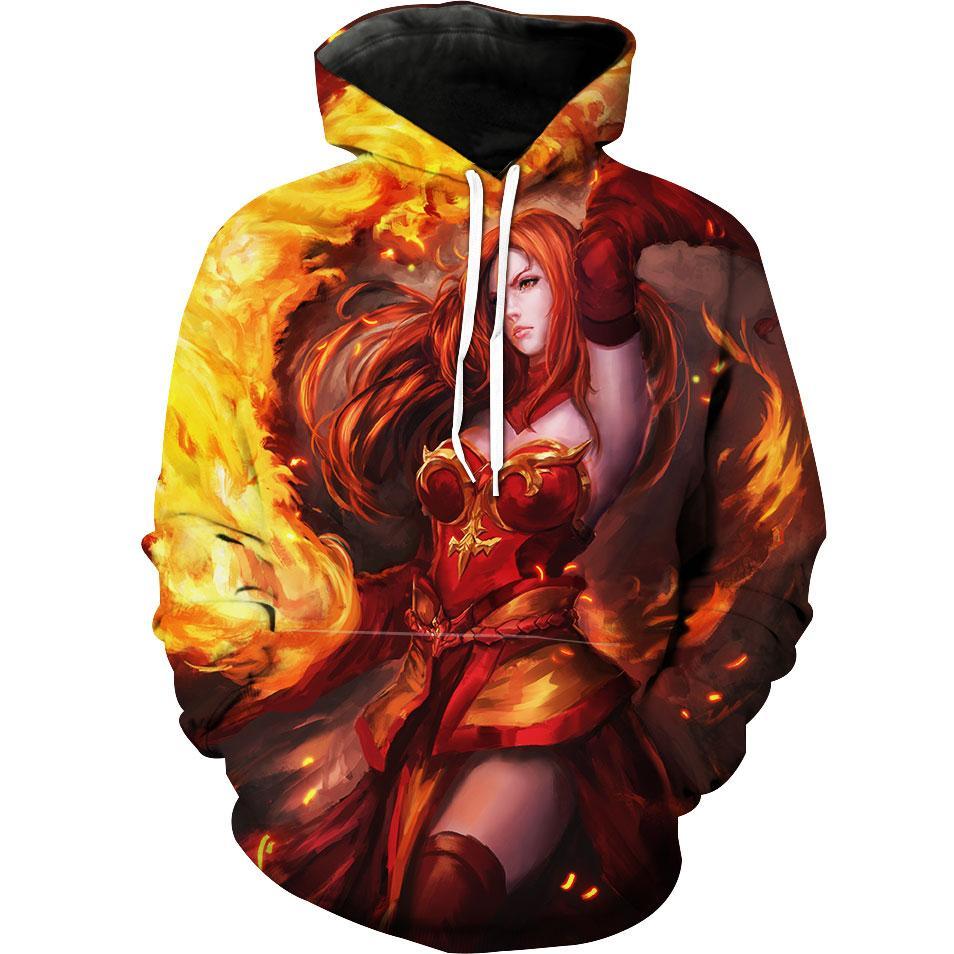 Sexy Fire Mage Sexy Fantasy Artwork Hoodie 3D