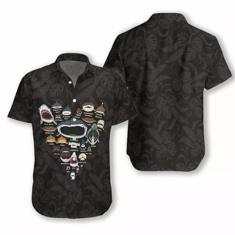 Shark Heart Hawaiian shirts