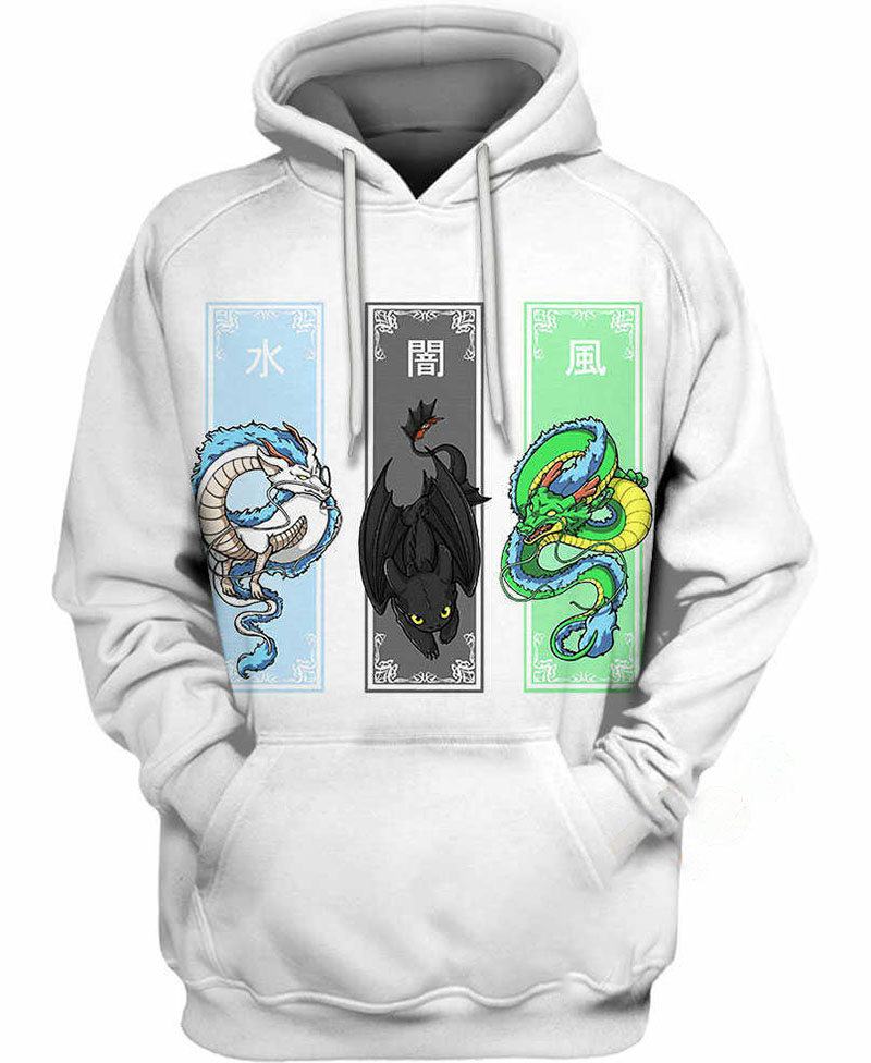 Shenron And Haku Dragon Hoodie 3D
