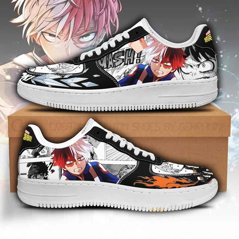 Shoto Todoroki Custom My Hero Academia Anime Nike Air Force Shoes
