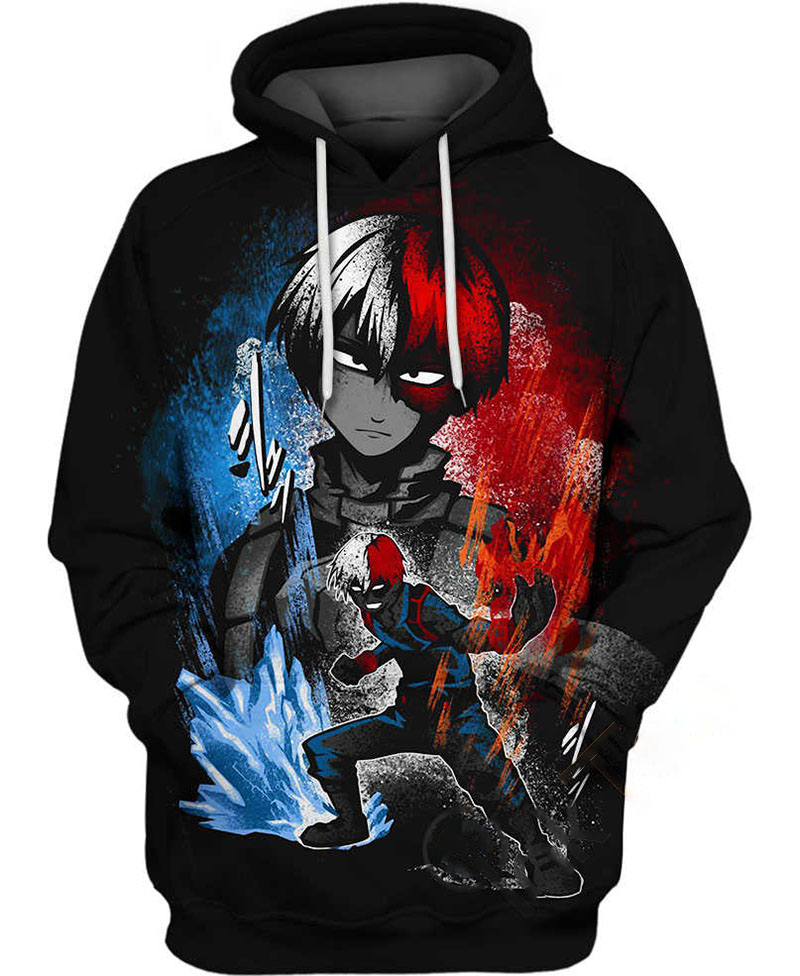 Shoto Todoroki Half Cold Half Hot Hoodie 3D