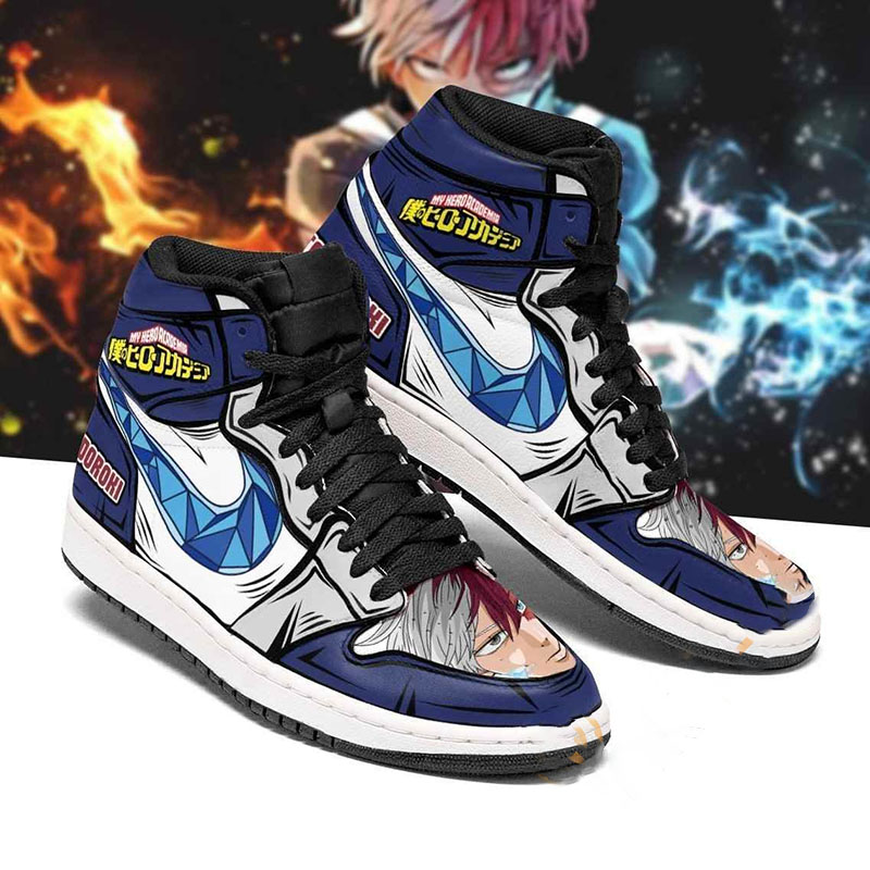 Shoto Todoroki Skill My Hero Academia Sneakers Anime Air Jordan Shoes