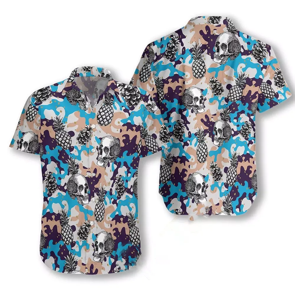 Skull Camouflage Pattern Hawaiian shirts
