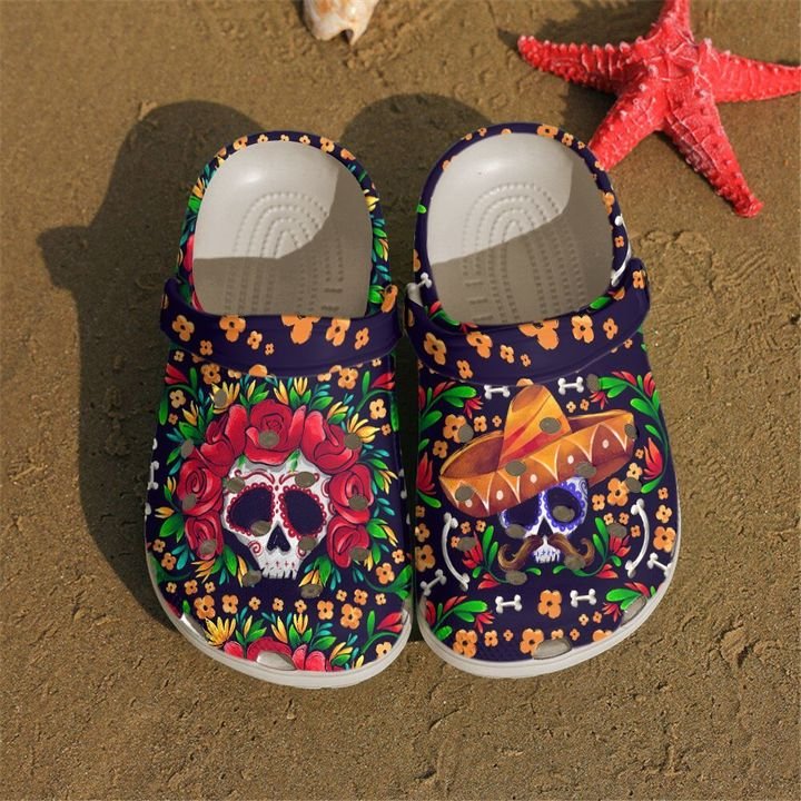 Skull Couple Crocs Clog Shoes