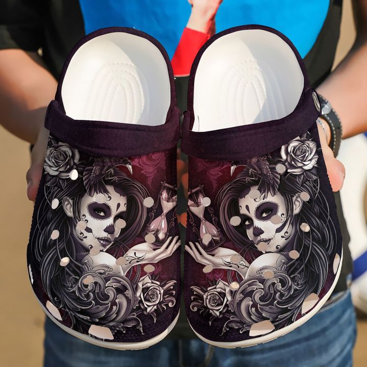 Skull Crimson Sugar Crocs Clog Shoes