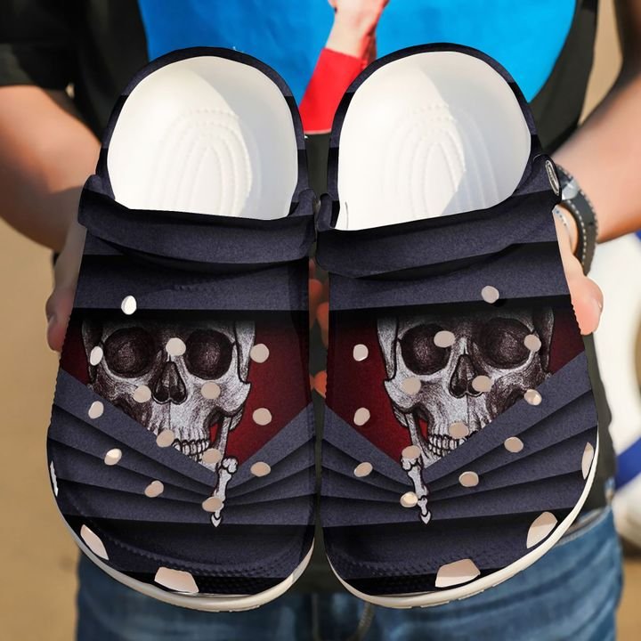 Skull Peeking Crocs Clog Shoes