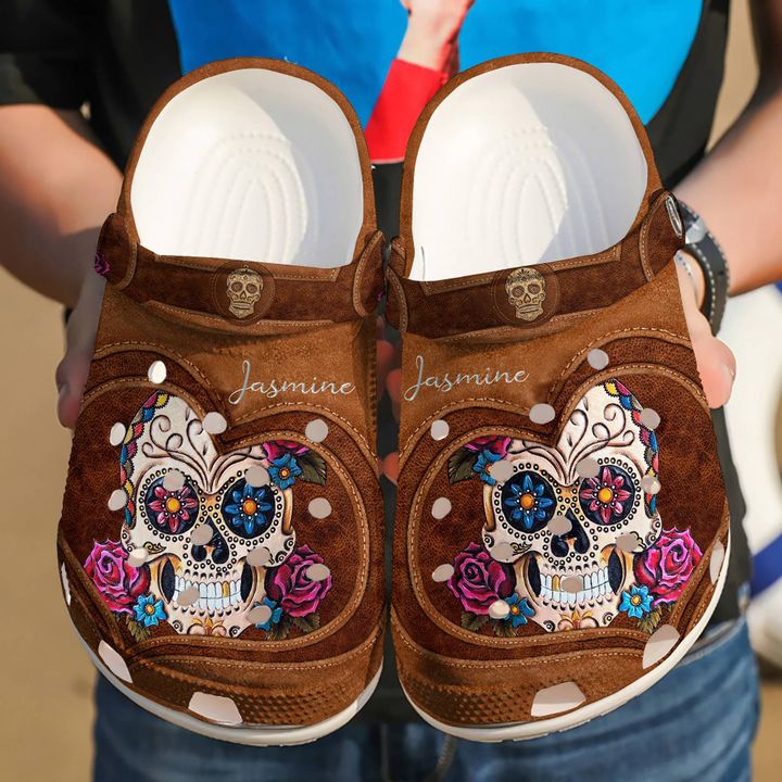 Skull Personalized Heart Crocs Clog Shoes