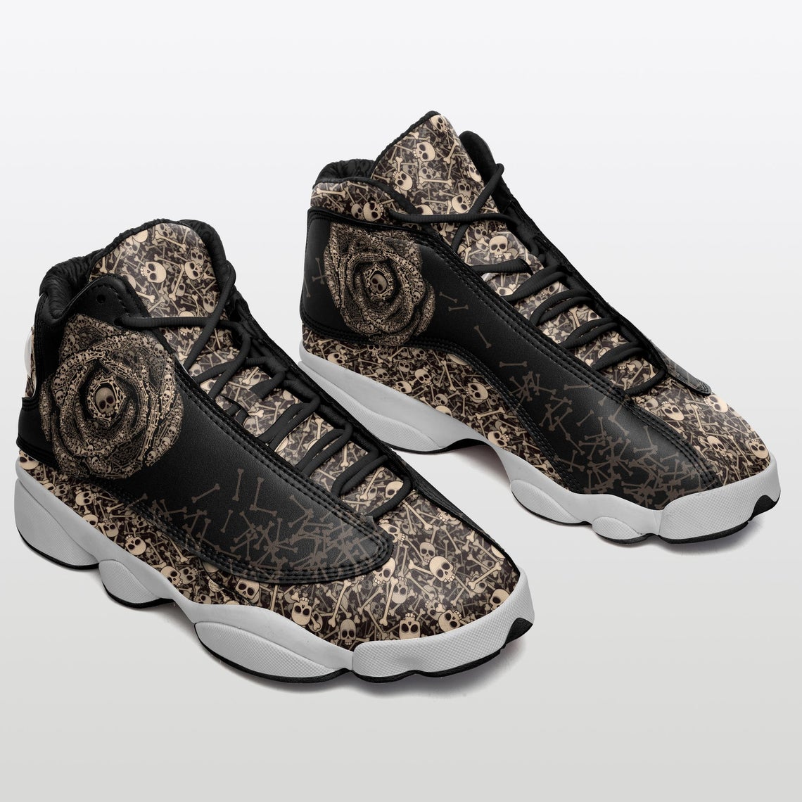 Skull Rose Air Jordan Shoes