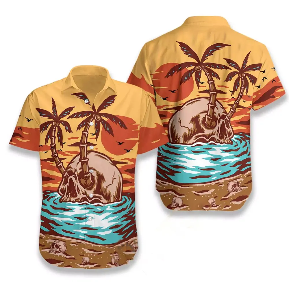 Skull Summer Beach Hawaiian shirts