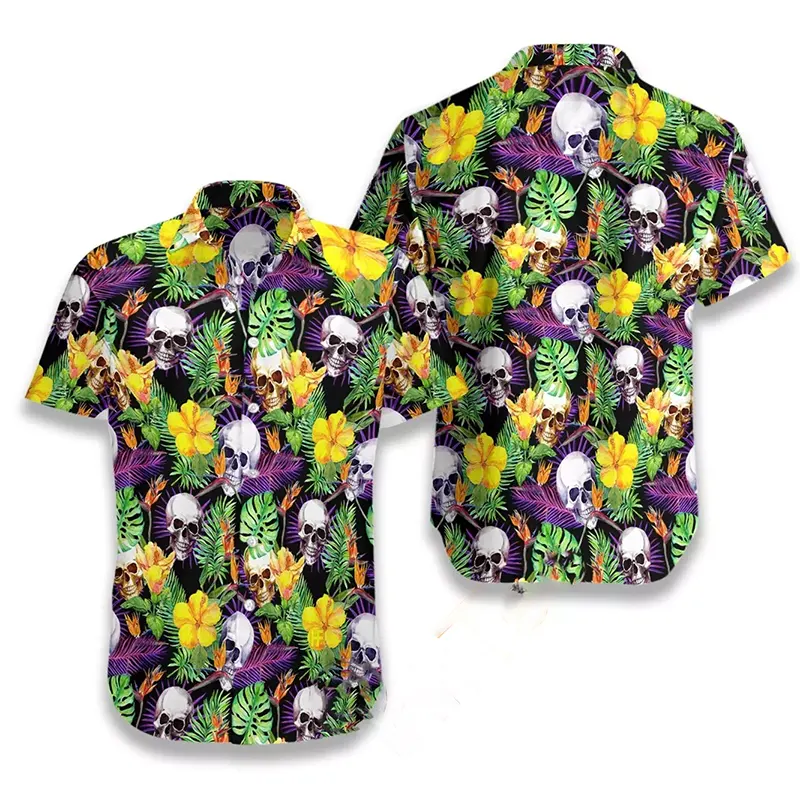 Skull Tropical Pattern Hawaiian shirts